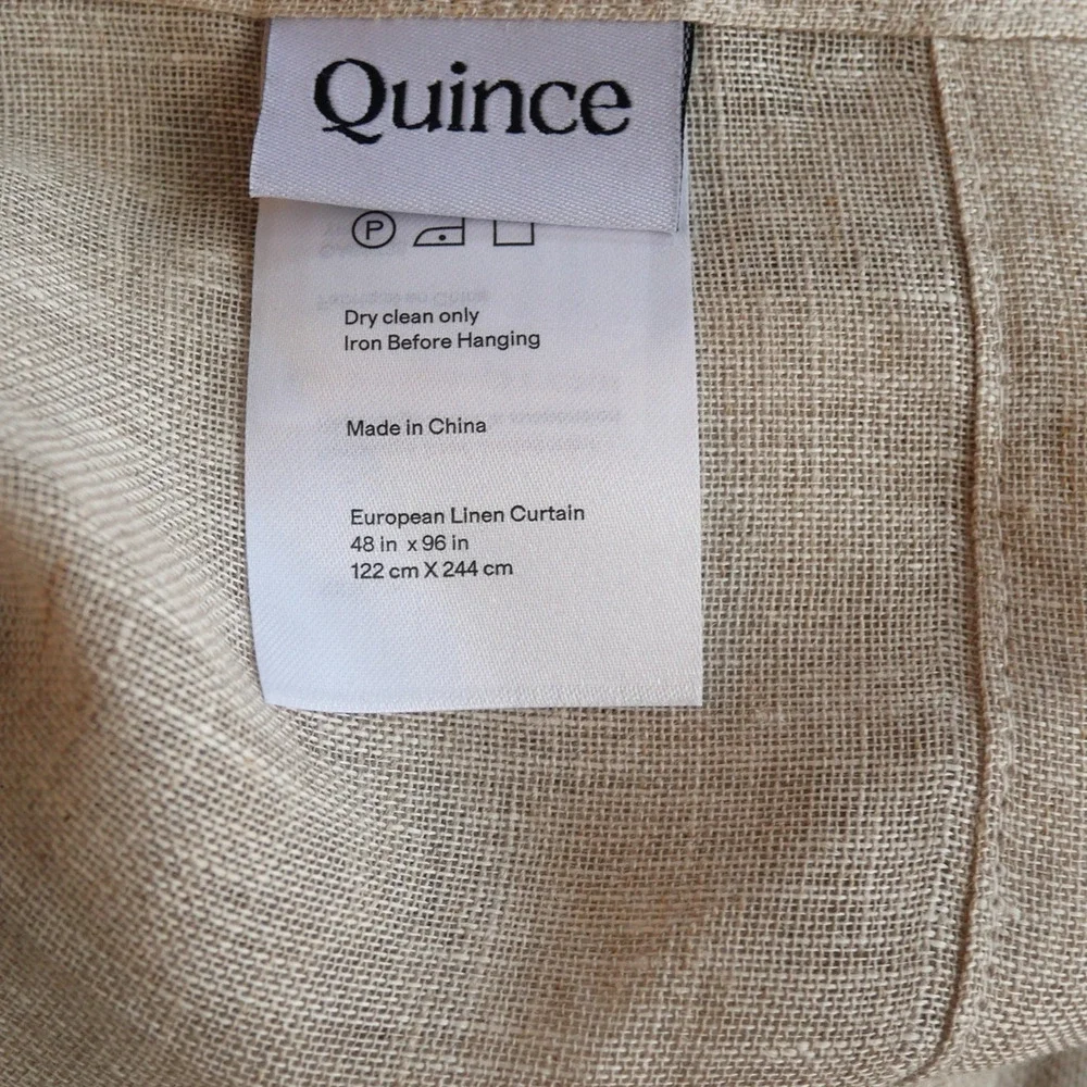 Quince Set of 2 European Linen Sheer Curtain Panels 48
